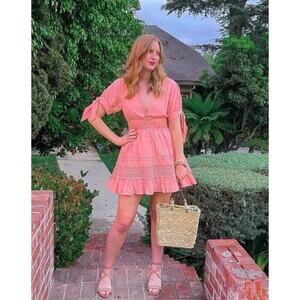 Cleobella Julia Dress In Dahlia Smocked Embroidered Mini Women’s XL